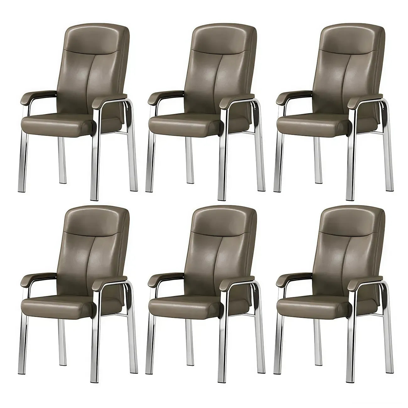 Chaise de bureau HomeyFad moderne en cuir et métal à 4 pieds avec accoudoirs