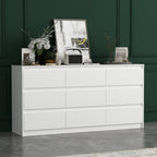 Commode à 9 tiroirs de 63 W, commode d'appoint pour salon, chambre à coucher