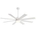 Ventilateur de plafond de 65 pouces à 8 pales noires avec lumière LED et télécommande