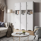Meuble de rangement haut de salle de bain étroit de 170 cm, armoire autoportante en bois massif à 5 niveaux