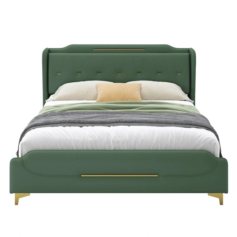 Lit rembourré moderne en cuir PU Uphou par Christopher Knight Home
