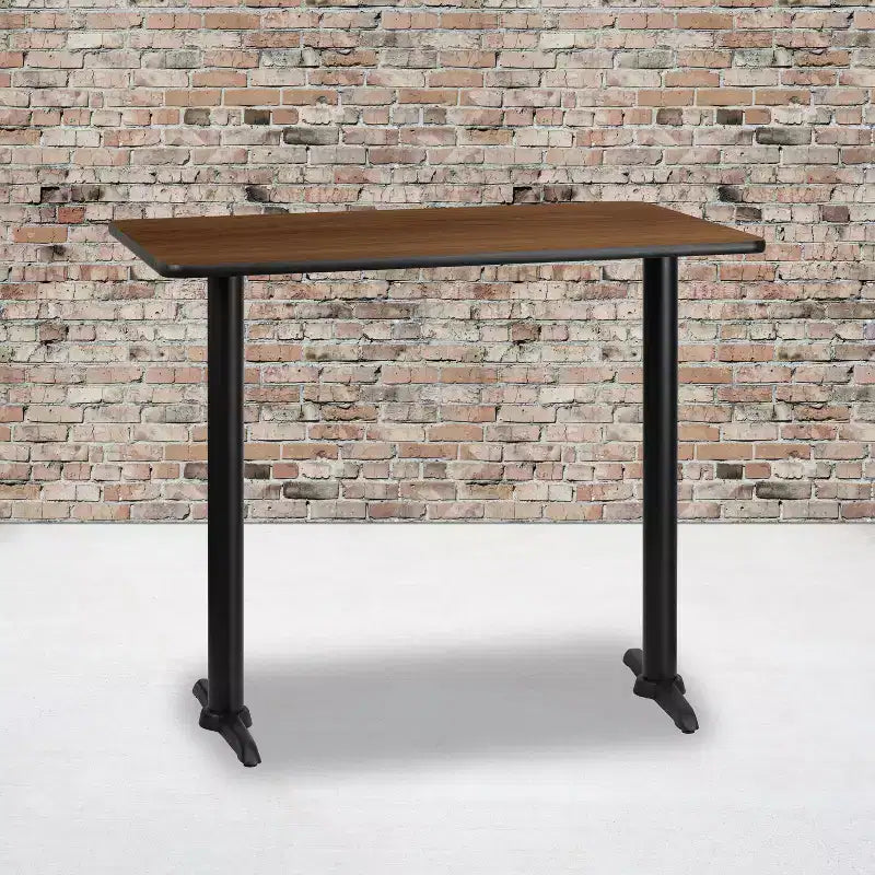 Flash Furniture Plateau de table rectangulaire en stratifié de 76,2 x 121,9 cm avec pieds de table haute de 12,7 x 55,9 cm
