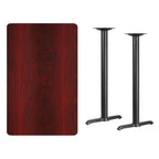 Flash Furniture Plateau de table rectangulaire en stratifié de 76,2 x 121,9 cm avec pieds de table haute de 12,7 x 55,9 cm