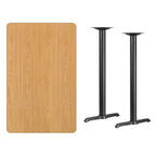 Flash Furniture Plateau de table rectangulaire en stratifié de 76,2 x 121,9 cm avec pieds de table haute de 12,7 x 55,9 cm