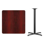 Plateau de table carré en stratifié Flash Furniture 91 cm avec pied de table hauteur bar 76 x 76 cm