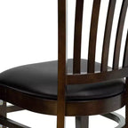 Chaise de restaurant en bois à lattes verticales Flash Furniture