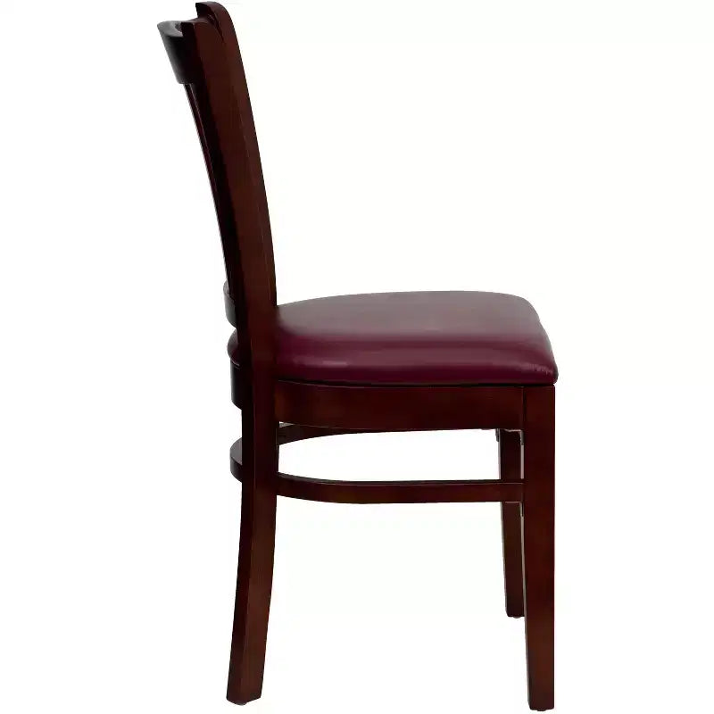 Chaise de restaurant en bois à lattes verticales Flash Furniture