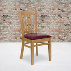 Chaise de restaurant en bois à lattes verticales Flash Furniture