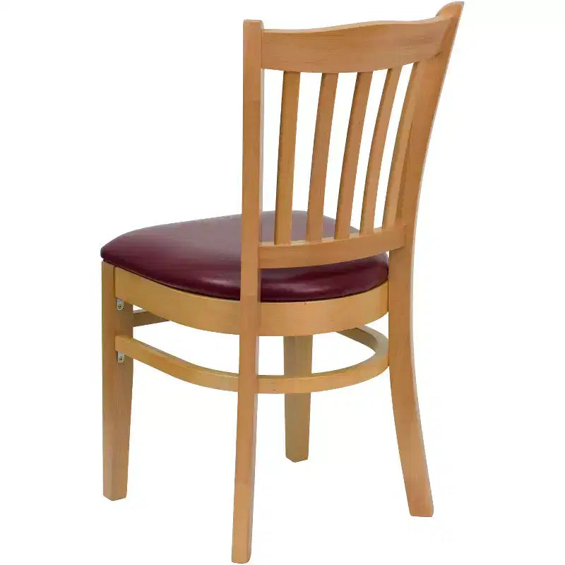 Chaise de restaurant en bois à lattes verticales Flash Furniture