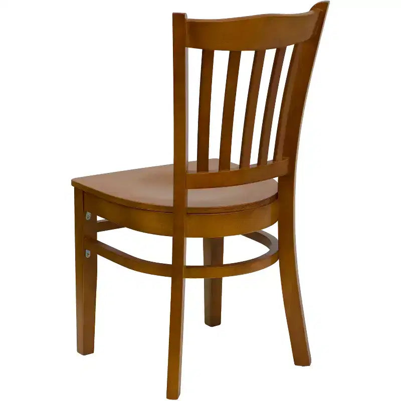 Chaise de restaurant en bois à lattes verticales Flash Furniture