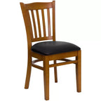 Chaise de restaurant en bois à lattes verticales Flash Furniture