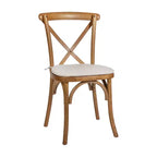 Chaise empilable en bois à dossier croisé Flash Furniture série HERCULES avec coussin