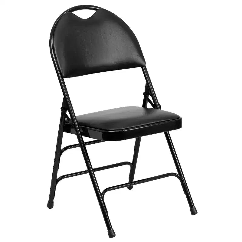 Lot de 2 chaises pliantes HERCULES de la série Extra Large Ultra-Premium à triple entretoise en métal avec poignée de transport facile Flash Furniture