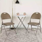 Lot de 2 chaises pliantes HERCULES de la série Extra Large Ultra-Premium à triple entretoise en métal avec poignée de transport facile Flash Furniture