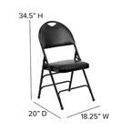Lot de 2 chaises pliantes HERCULES de la série Extra Large Ultra-Premium à triple entretoise en métal avec poignée de transport facile Flash Furniture