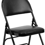Lot de 2 chaises pliantes HERCULES de la série Extra Large Ultra-Premium à triple entretoise en métal avec poignée de transport facile Flash Furniture