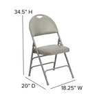 Lot de 2 chaises pliantes HERCULES de la série Extra Large Ultra-Premium à triple entretoise en métal avec poignée de transport facile Flash Furniture