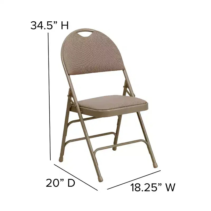 Lot de 2 chaises pliantes HERCULES de la série Extra Large Ultra-Premium à triple entretoise en métal avec poignée de transport facile Flash Furniture
