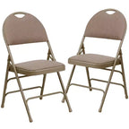 Lot de 2 chaises pliantes HERCULES de la série Extra Large Ultra-Premium à triple entretoise en métal avec poignée de transport facile Flash Furniture