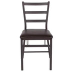Chaise en métal pliante avec dossier en échelle et siège en vinyle marron de la série HERCULES de Flash Furniture