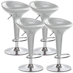 Tabouret de bar pivotant en plastique chromé réglable en hauteur