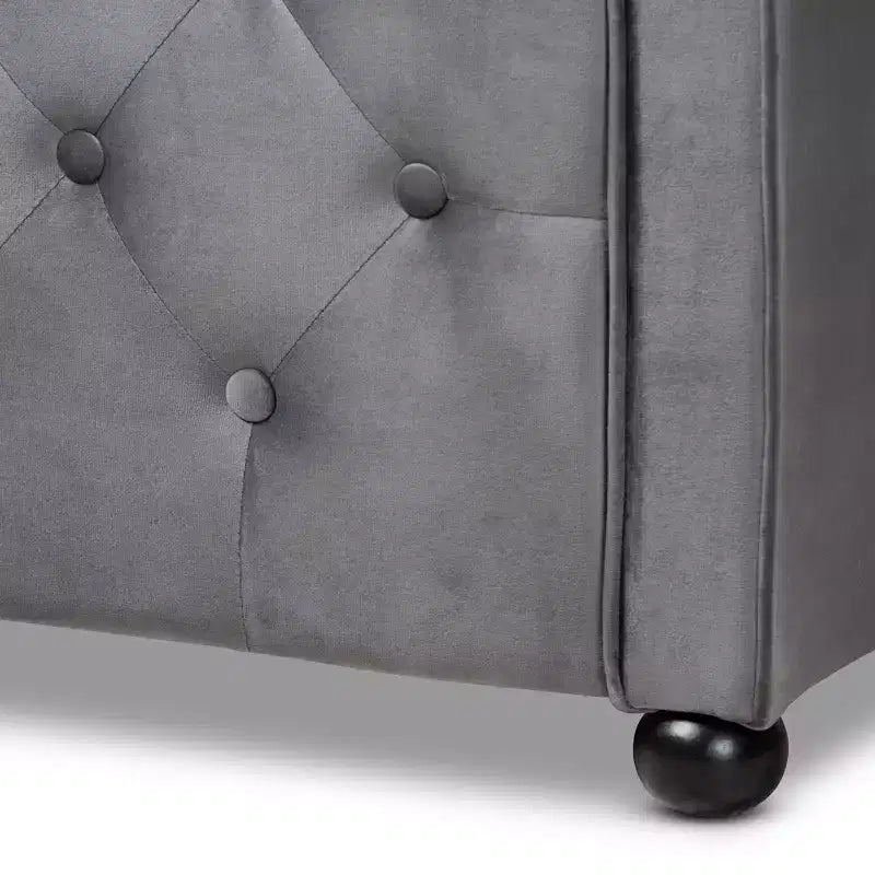 Lit de repos capitonné en velours Freda – Baxton Studio