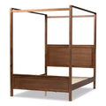 Veronica Walnut Finished Wood Platform Canopy Bed Walnut Brown - Baxton Studio
