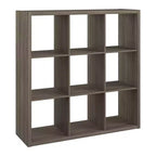 Bibliothèque décorative robuste ClosetMaid 459000 avec dos ouvert et 9 cubes de rangement, gris graphite (Paquet de 2)