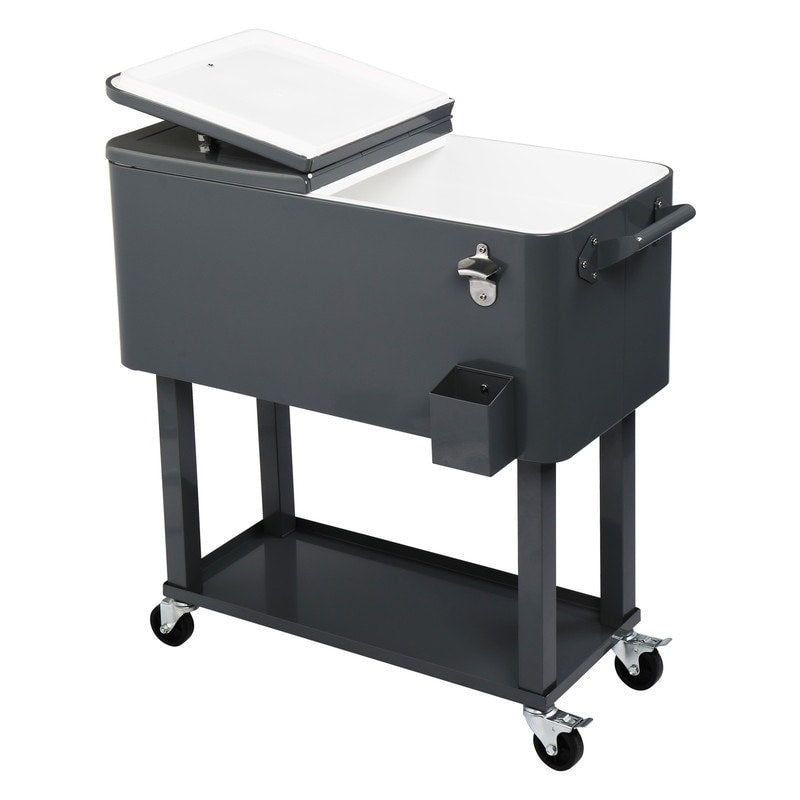 Glacière de camping 80 pintes en fer avec étagère