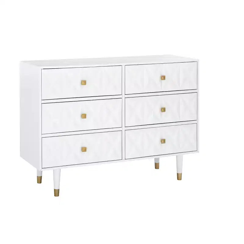 Commode 6 tiroirs texturée géo - Linon