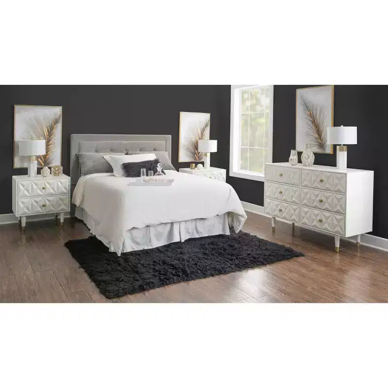 Commode 6 tiroirs texturée géo - Linon