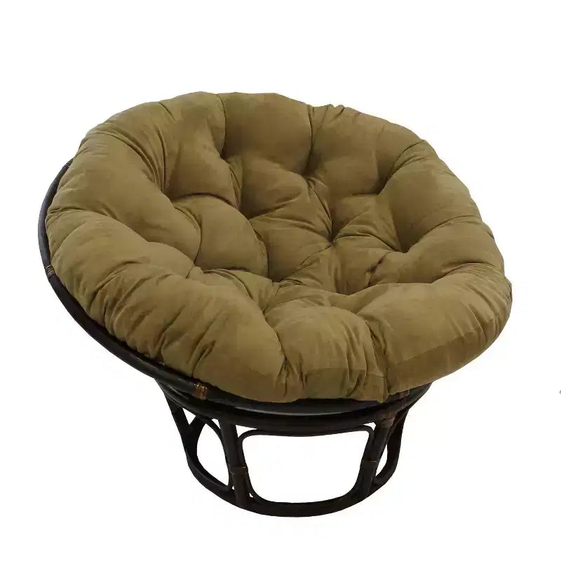 Fauteuil Papasan 42 po en rotin avec coussin en microsuède - International Caravan
