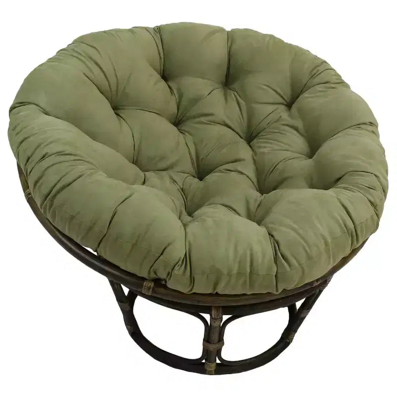 Fauteuil Papasan 42 po en rotin avec coussin en microsuède - International Caravan
