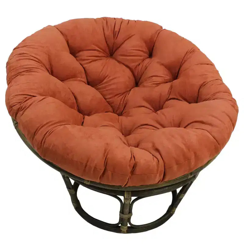 Fauteuil Papasan 42 po en rotin avec coussin en microsuède - International Caravan