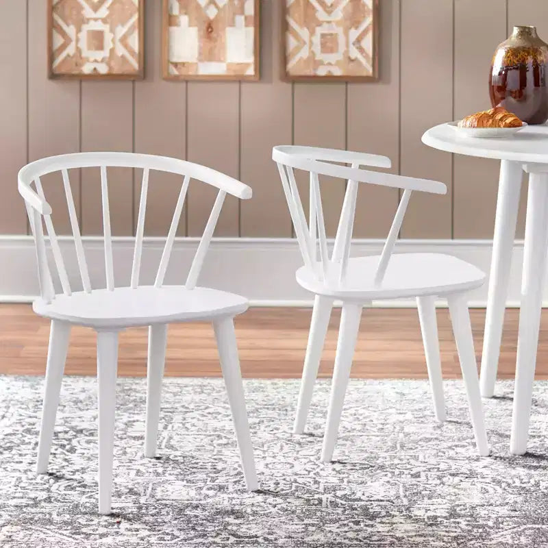 Lot de 2 chaises de salle à manger en bois massif à dossier incurvé Florence Buylateral