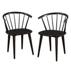 Lot de 2 chaises de salle à manger en bois massif à dossier incurvé Florence Buylateral