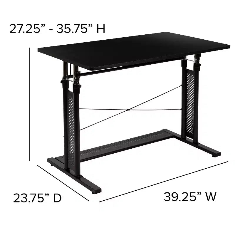 Flash Furniture Bureau de travail assis-debout réglable en hauteur (69,2-90,8 cm) pour domicile