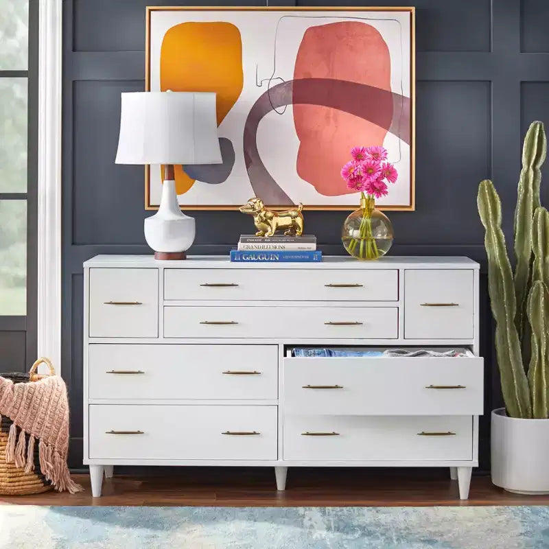 Commode à 8 tiroirs Ana de style milieu de siècle moderne Lifestorey