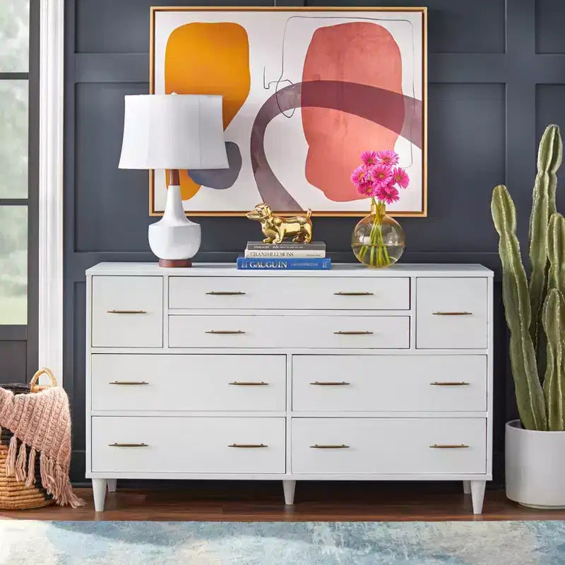 Commode à 8 tiroirs Ana de style milieu de siècle moderne Lifestorey