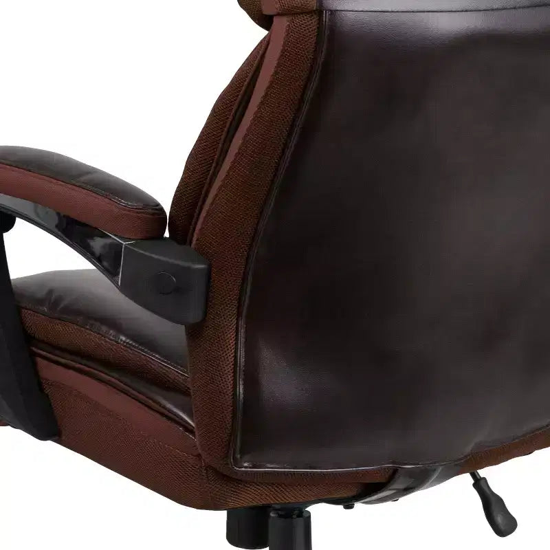 Fauteuil de bureau ergonomique pivotant en LeatherSoft, série HERCULES, de Flash Furniture, pour personnes de grande taille, capacité de 227 kg, avec appuie-tête réglable en hauteur
