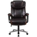 Fauteuil de bureau ergonomique pivotant en LeatherSoft, série HERCULES, de Flash Furniture, pour personnes de grande taille, capacité de 227 kg, avec appuie-tête réglable en hauteur