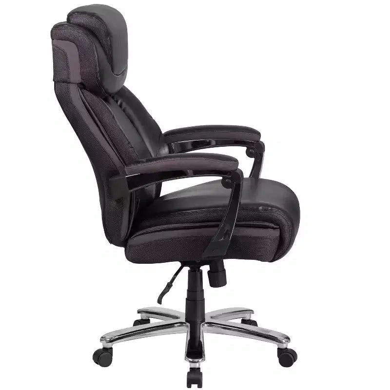 Fauteuil de bureau ergonomique pivotant en LeatherSoft, série HERCULES, de Flash Furniture, pour personnes de grande taille, capacité de 227 kg, avec appuie-tête réglable en hauteur