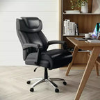 Fauteuil de bureau ergonomique pivotant en LeatherSoft, série HERCULES, de Flash Furniture, pour personnes de grande taille, capacité de 227 kg, avec appuie-tête réglable en hauteur