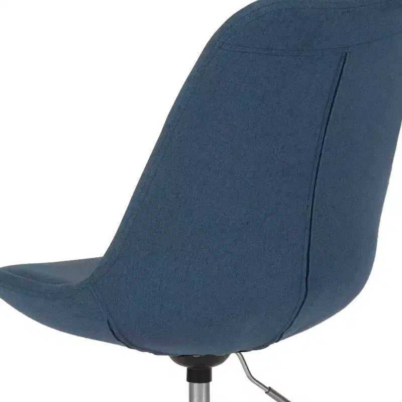 Chaise de bureau pivotante ergonomique en tissu à dossier mi-hauteur avec vérin pneumatique et piètement chromé Flash Furniture Aurora