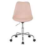 Chaise de bureau pivotante ergonomique en tissu à dossier mi-hauteur avec vérin pneumatique et piètement chromé Flash Furniture Aurora