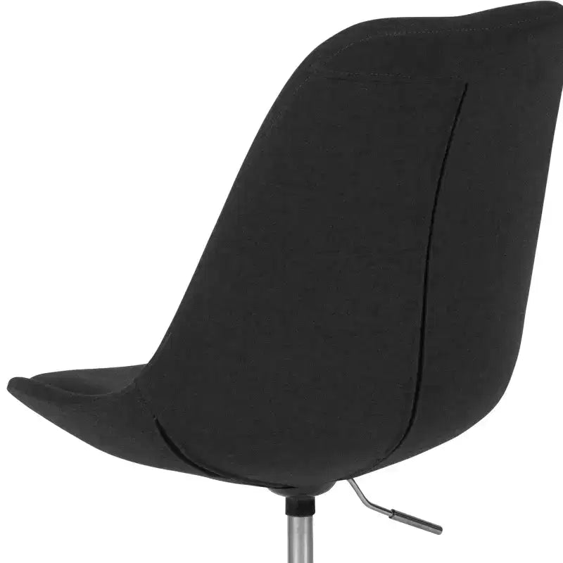 Chaise de bureau pivotante ergonomique en tissu à dossier mi-hauteur avec vérin pneumatique et piètement chromé Flash Furniture Aurora