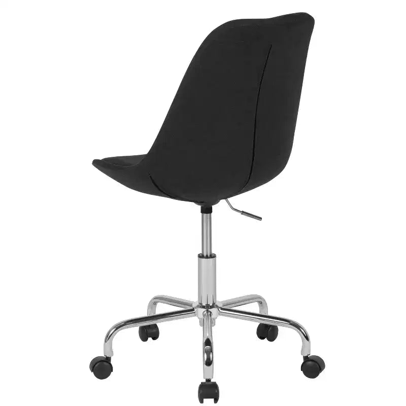 Chaise de bureau pivotante ergonomique en tissu à dossier mi-hauteur avec vérin pneumatique et piètement chromé Flash Furniture Aurora