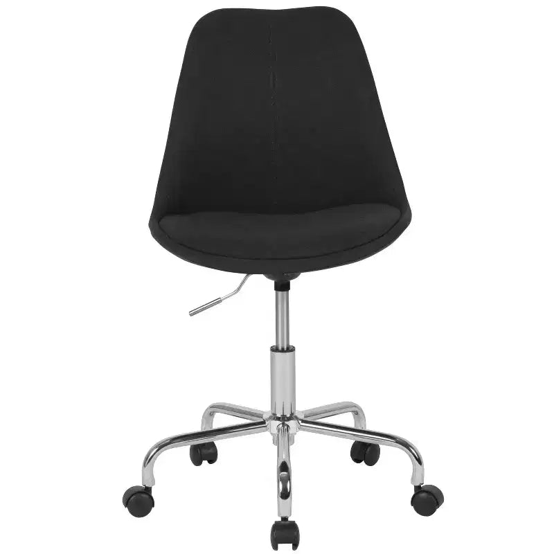 Chaise de bureau pivotante ergonomique en tissu à dossier mi-hauteur avec vérin pneumatique et piètement chromé Flash Furniture Aurora