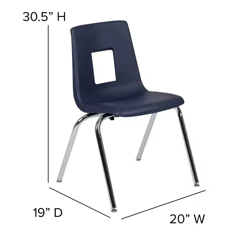 Chaise d'école empilable Flash Furniture Advantage Student - 18 pouces