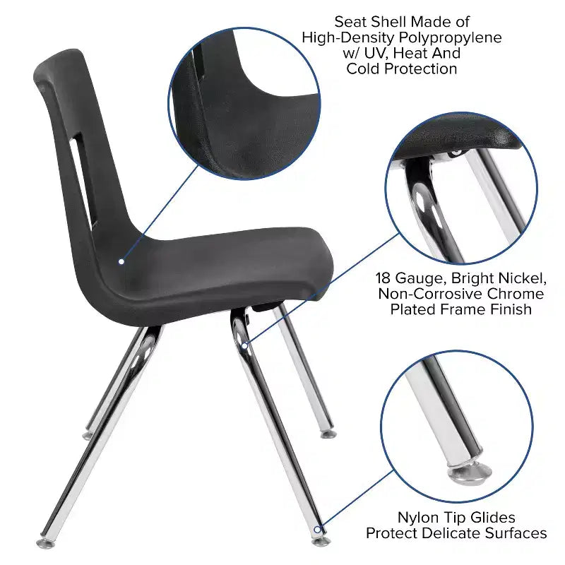 Chaise d'école empilable Flash Furniture Advantage Student - 18 pouces